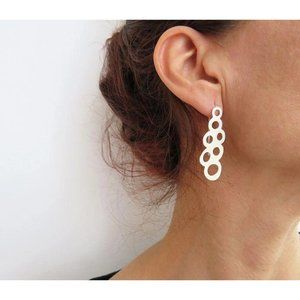Handmade in SPAIN - Sterling Silver, Openwork Circle Earrings